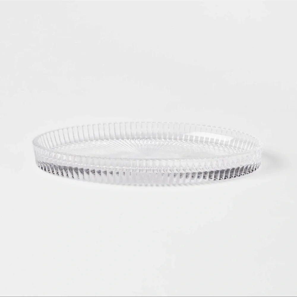 Target Threshold Ribbed Glass Vanity Tray Clear
